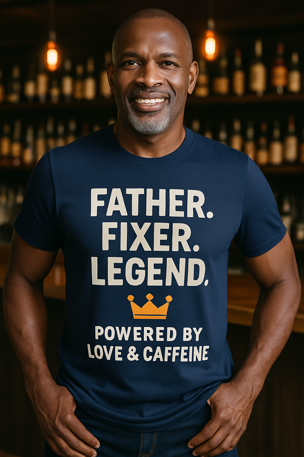 T-Shirt - Fathers Fixer Legend Powered by Love and Caffeine Unisex Heavy Cotton Tee