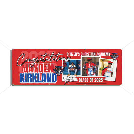 Graduation Vinyl Banner - Personalized with Grad Name and Pictures