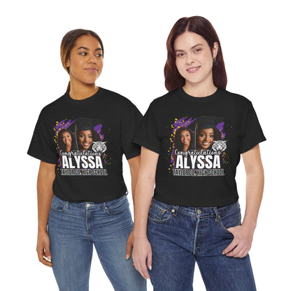 Graduation Unisex Tee with Two Graduate Pictures