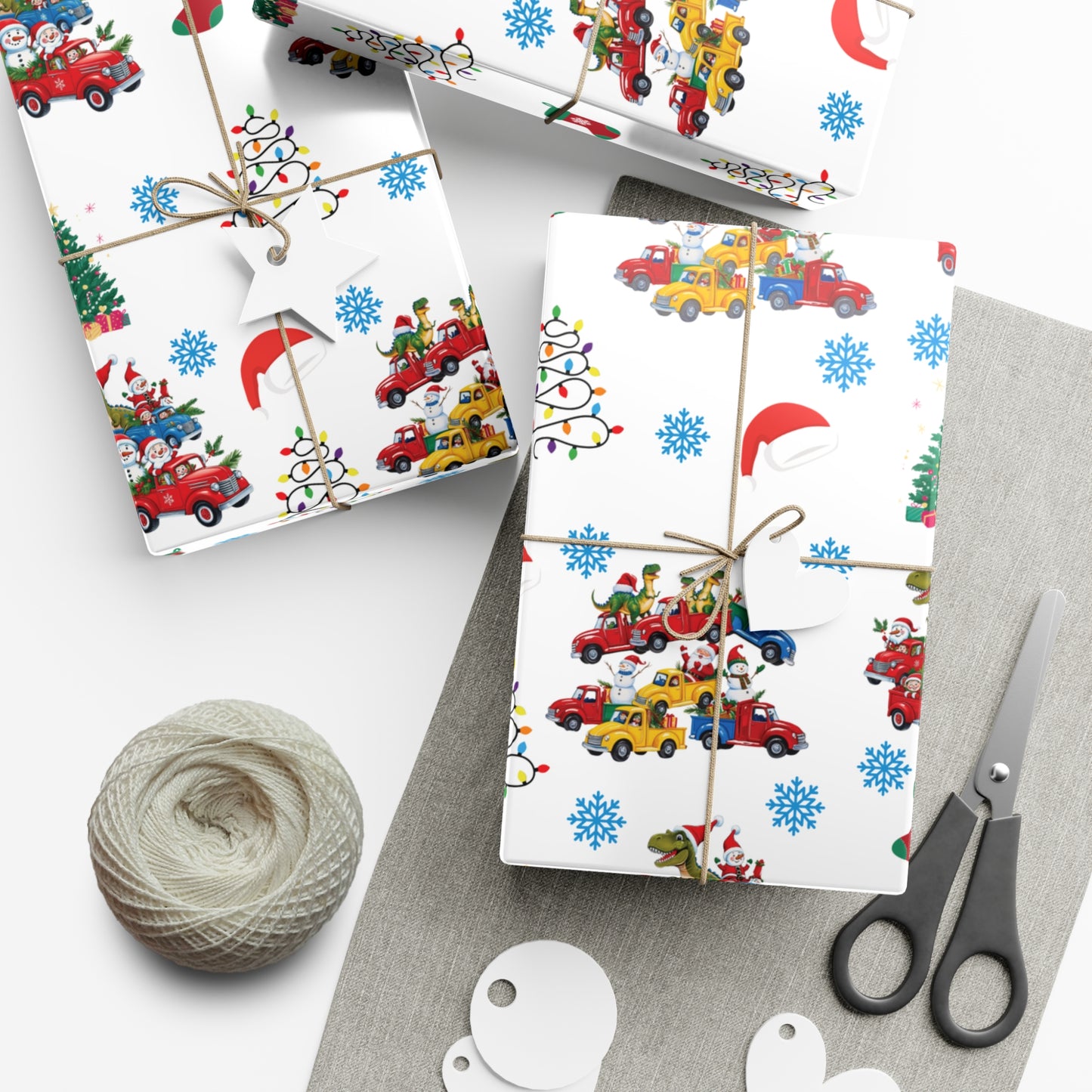 Christmas Dinosaur Gift Wrap Papers