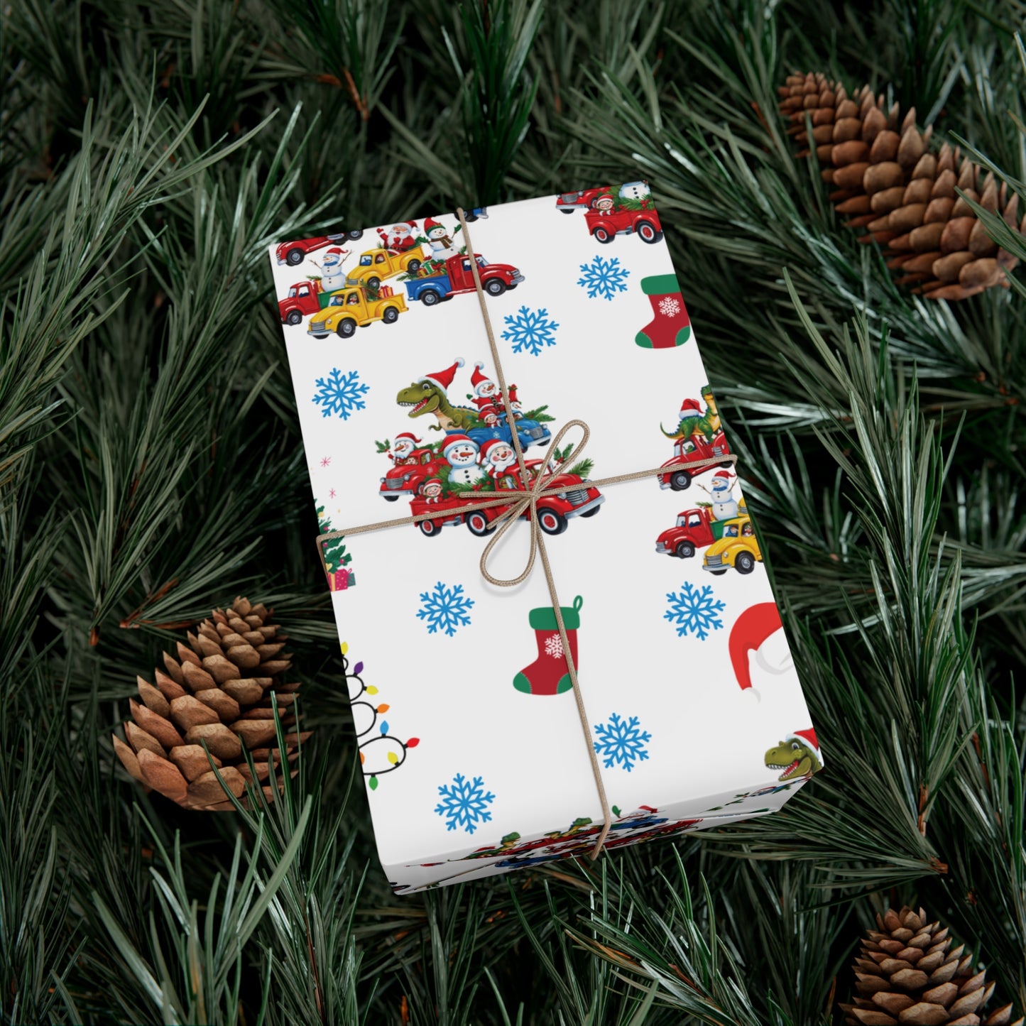 Christmas Dinosaur Gift Wrap Papers