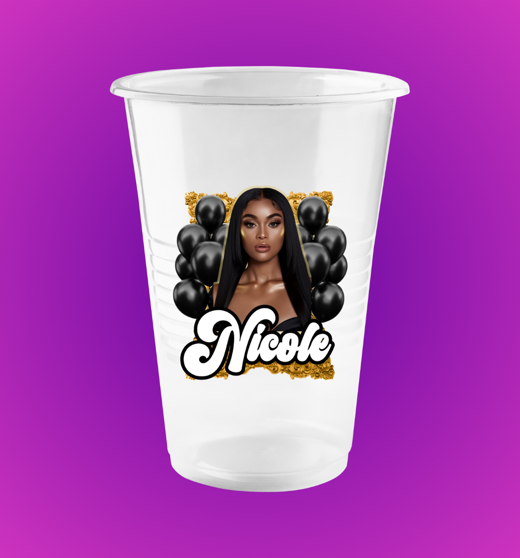 Personalized Clear Disposable Cups(Set of 10)