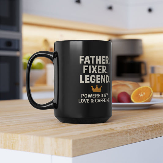 Legendary Caffeine Black Mug - Perfect for Coffee Lovers, Gifts for Dad, Birthday Celebrations, Everyday Use, Unique Holiday Gift